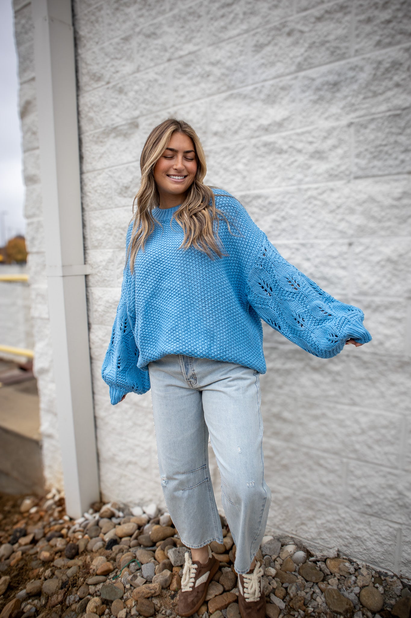 Winter Blues Cozy Knit Sweater