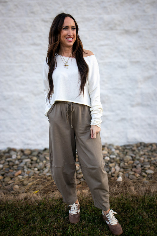 Cool Ivory Boat Neck Top