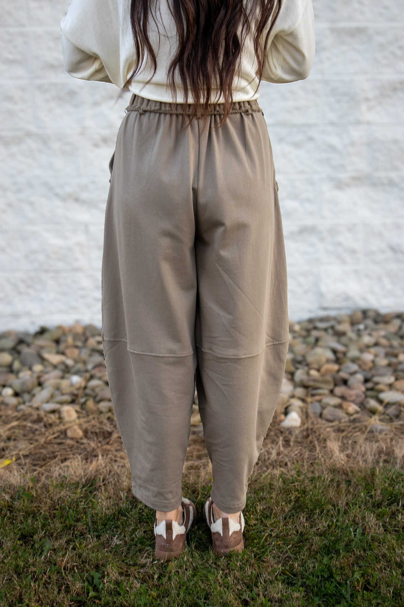 Olive Bloom Tie Pants