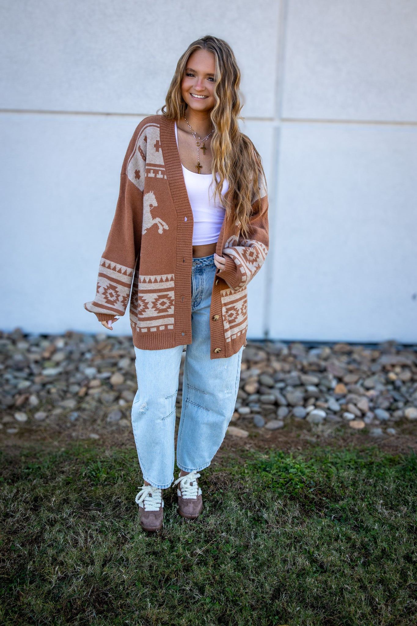 Rustic West Horse Cardigan