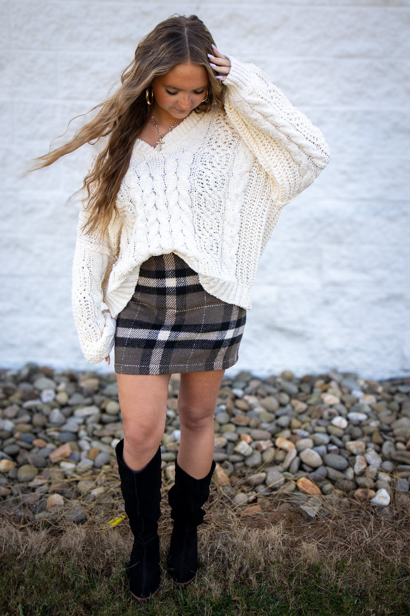 Brownstone Plaid Mini Skirt