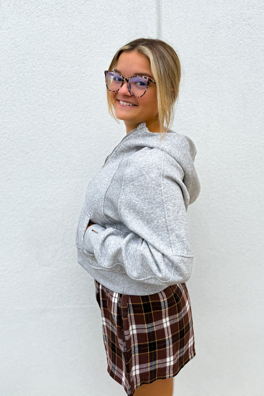 Essential Half-Zip Hoodie - HEATHERED GRAY
