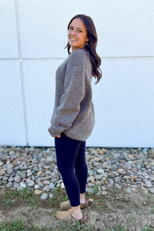 Willow Earth-Tone Oversized Wool Blend Sweater