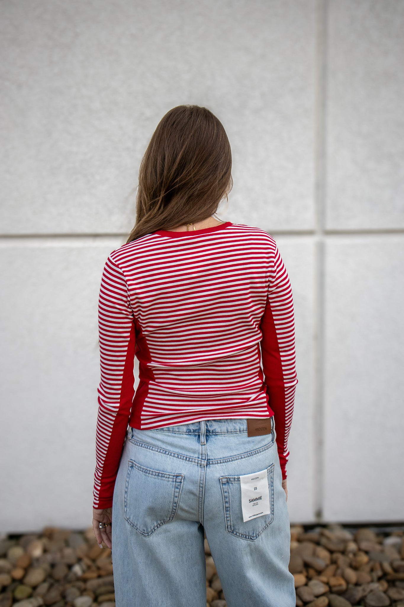 Cherry Red Stripe Top