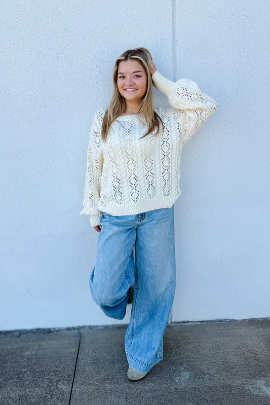 Gentle Cream Knit Sweater