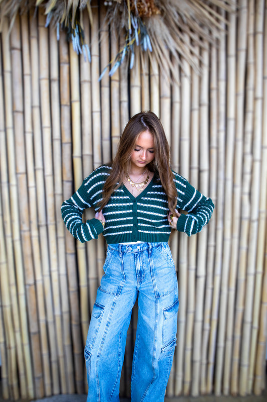 Evergreen Stripe Cardigan