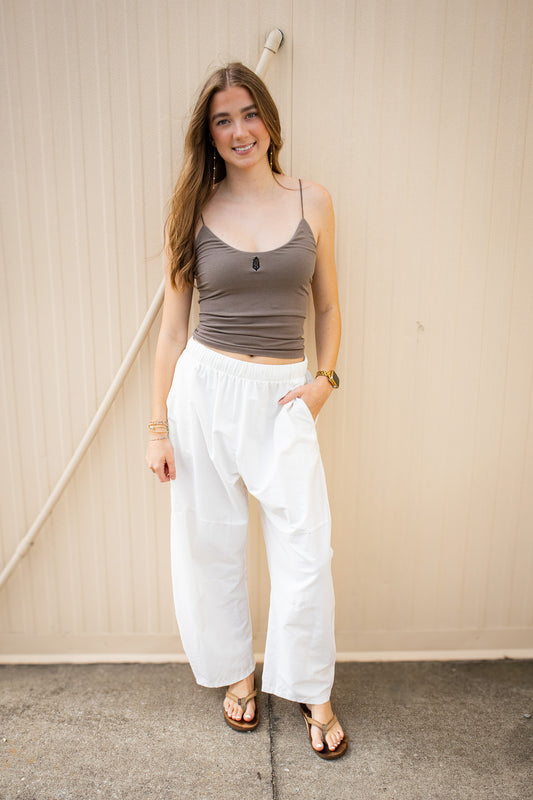 Free People - The Skinny Strap Seamless Logo Tank - PEWTER