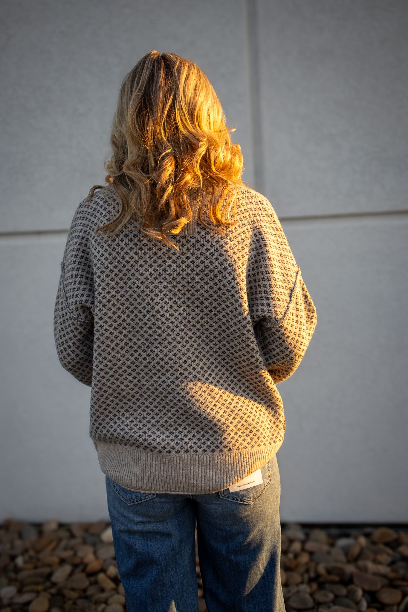 Cream and Black Knit Sweater