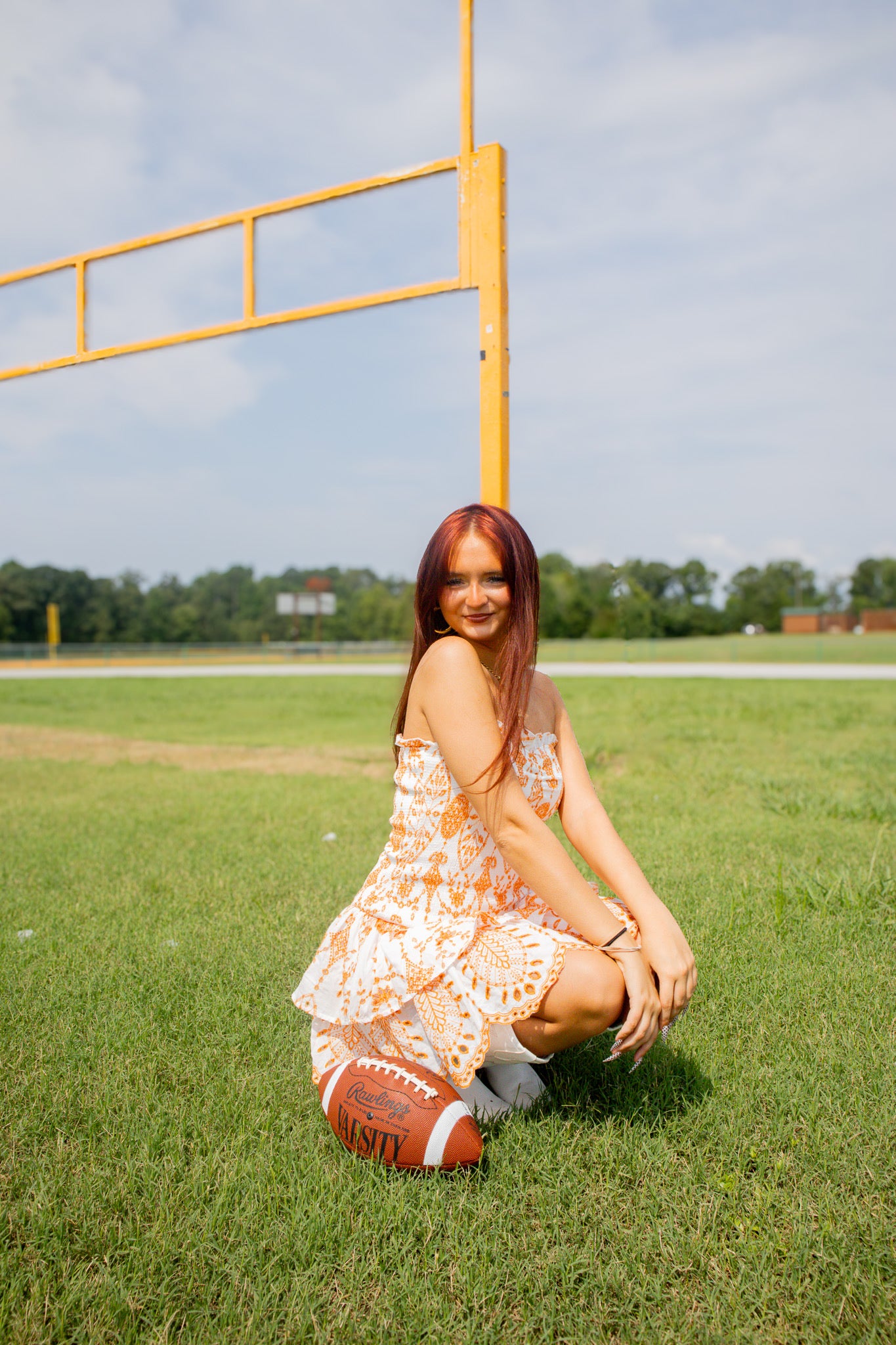 Rocky Top Romance Orange & White Embroidered Eyelet Mini Dress