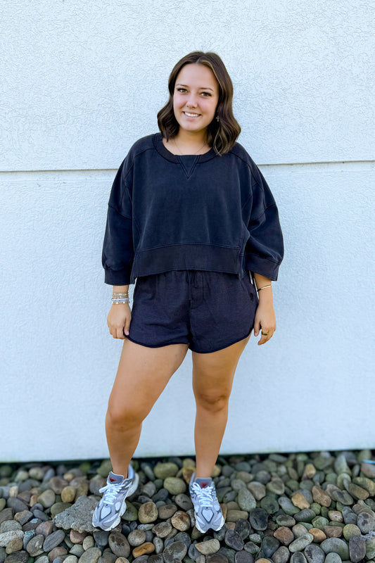 Free People - Intercept Short Sleeve Pullover - Black