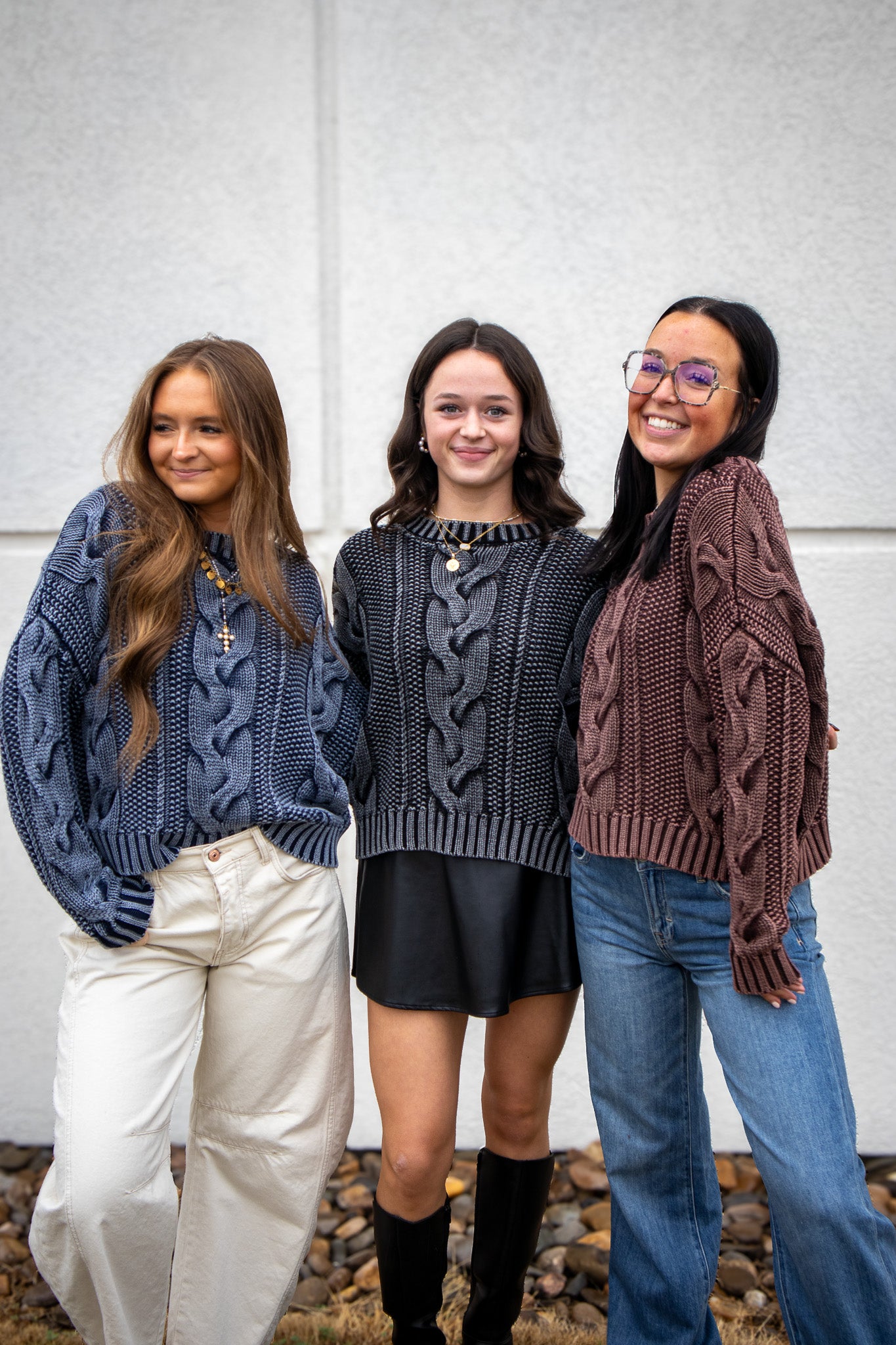 Stay Cozy Cable Knit Sweater - NAVY