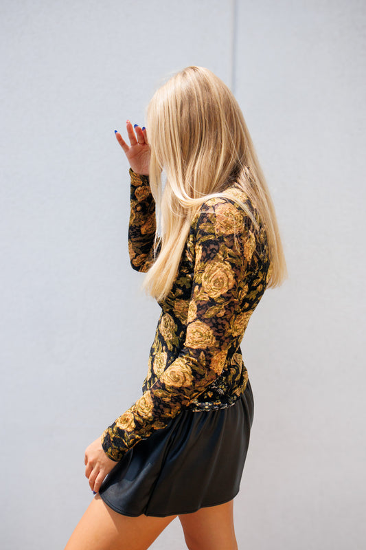 Free People - Lyric Long Sleeve - BLACK COMBO