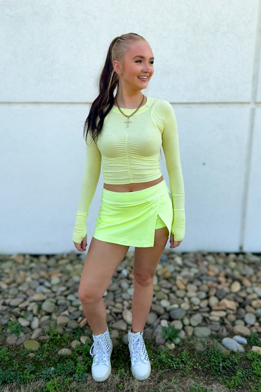 Free People - Hot Shot Mini Skort - Vapor Lime