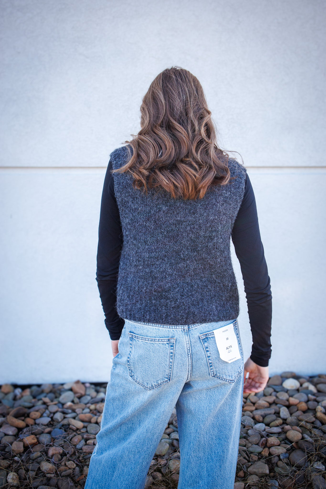 Charcoal Brushed Sweater Vest