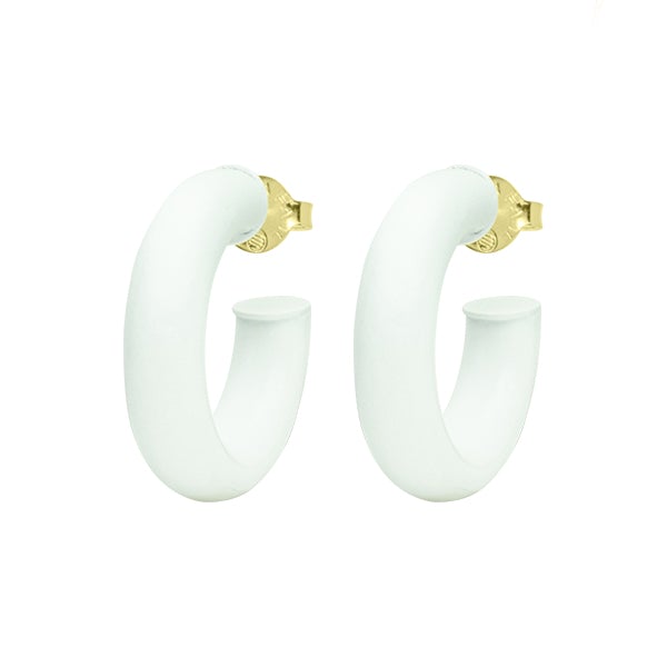 Sheila Fajl - Painted Small Chantal Hoops - WHITE