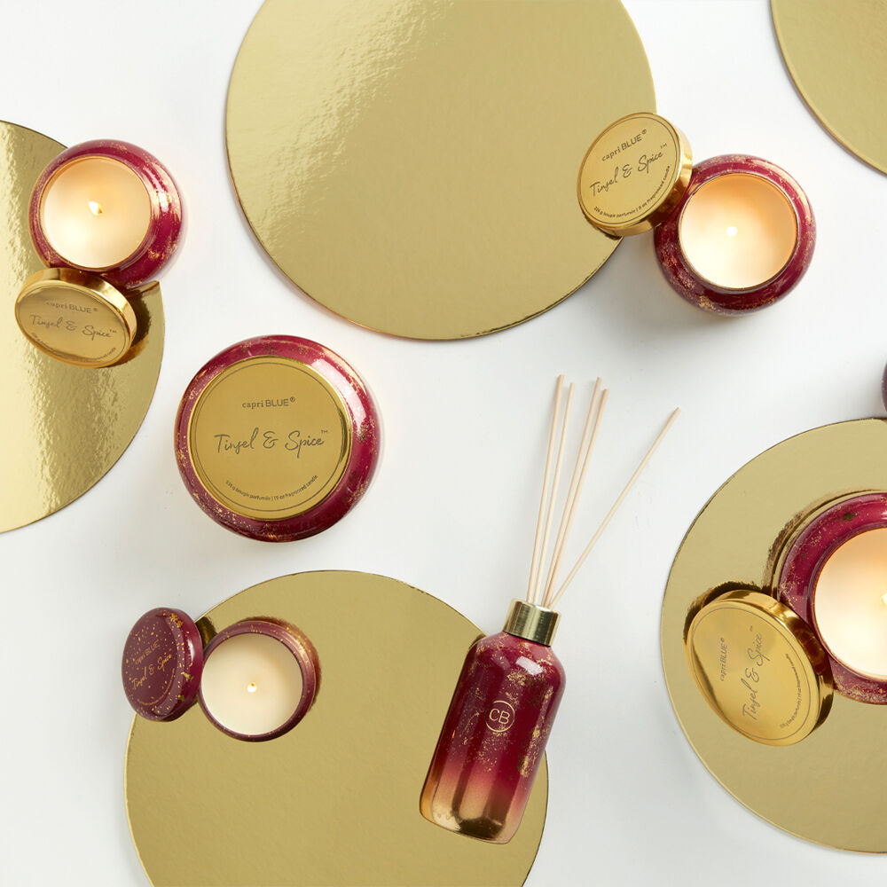 Capri Blue - Tinsel & Spice Glimmer Signature Jar, 19 oz