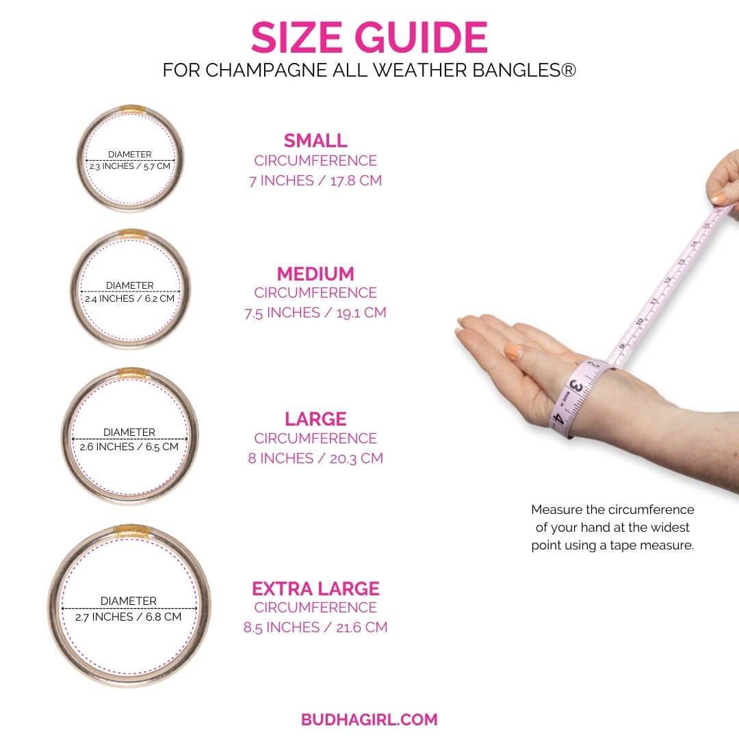 BuDhaGirl - CHAMPAGNE - All Weather Bangles® (AWB®) - Set of 6