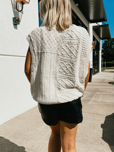 Fall in Love Knit Vest - NATURAL