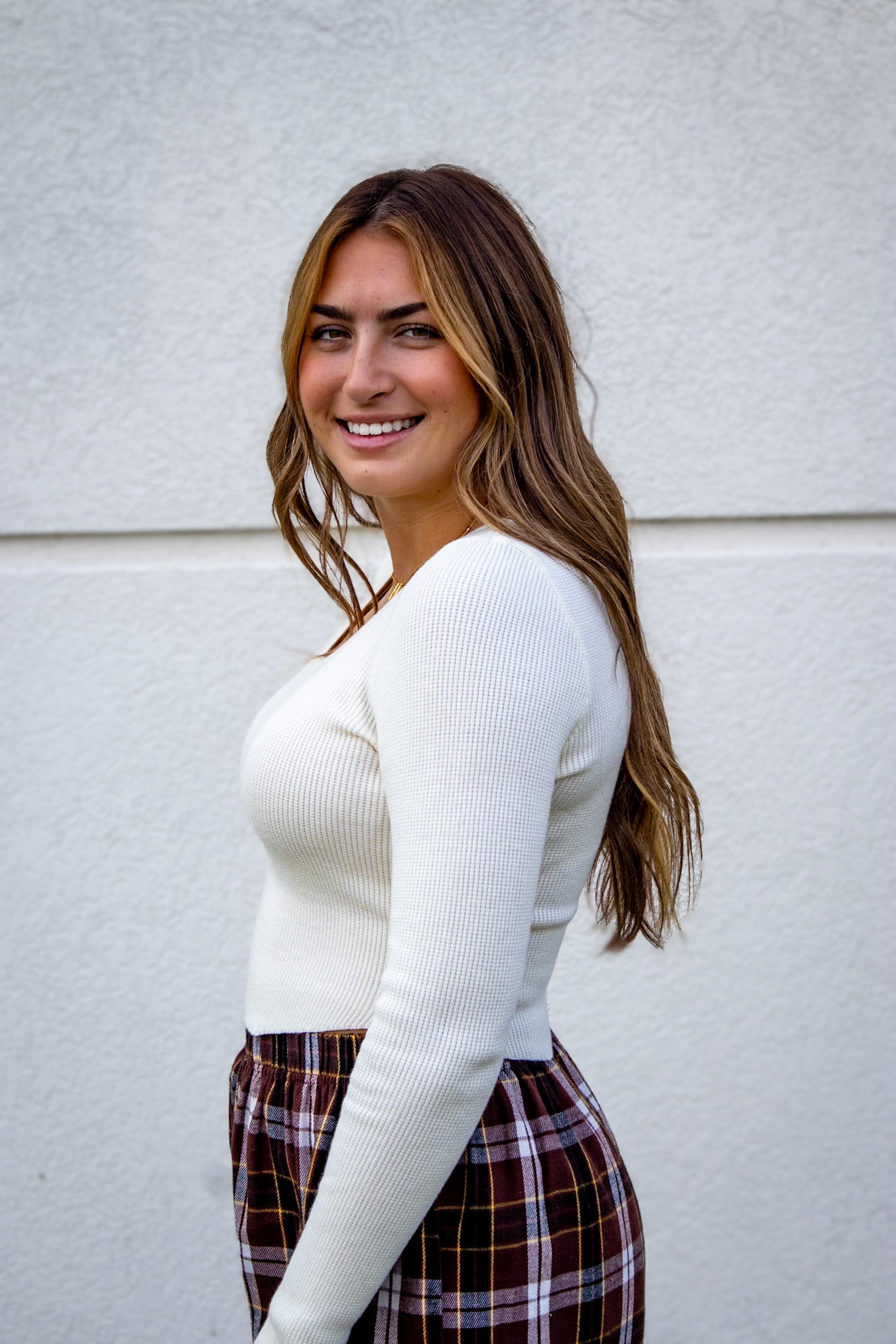 Cloud Knit Thermal Top - CREAM