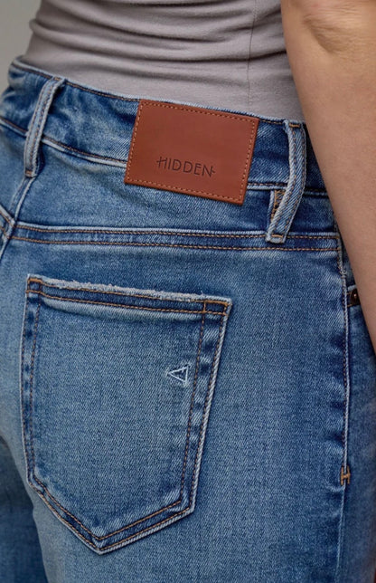 Hidden - Logan Dark Vintage Wash Mid Rise Dad Jeans