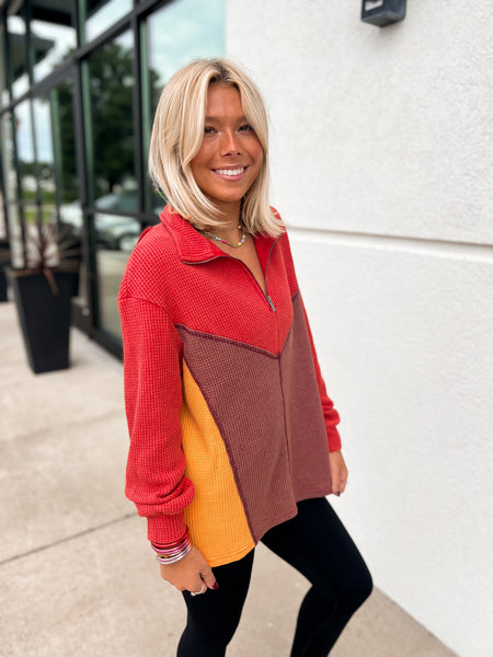 Hello Fall Thermal Zip-Up Top