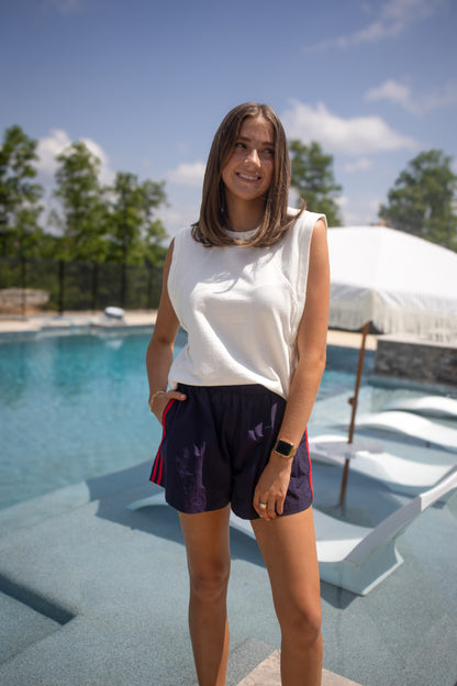 Fast Track Stripe Shorts - NAVY/RED