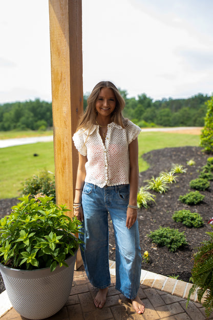 Free People - Lily Crochet Top - COCONUT MILK