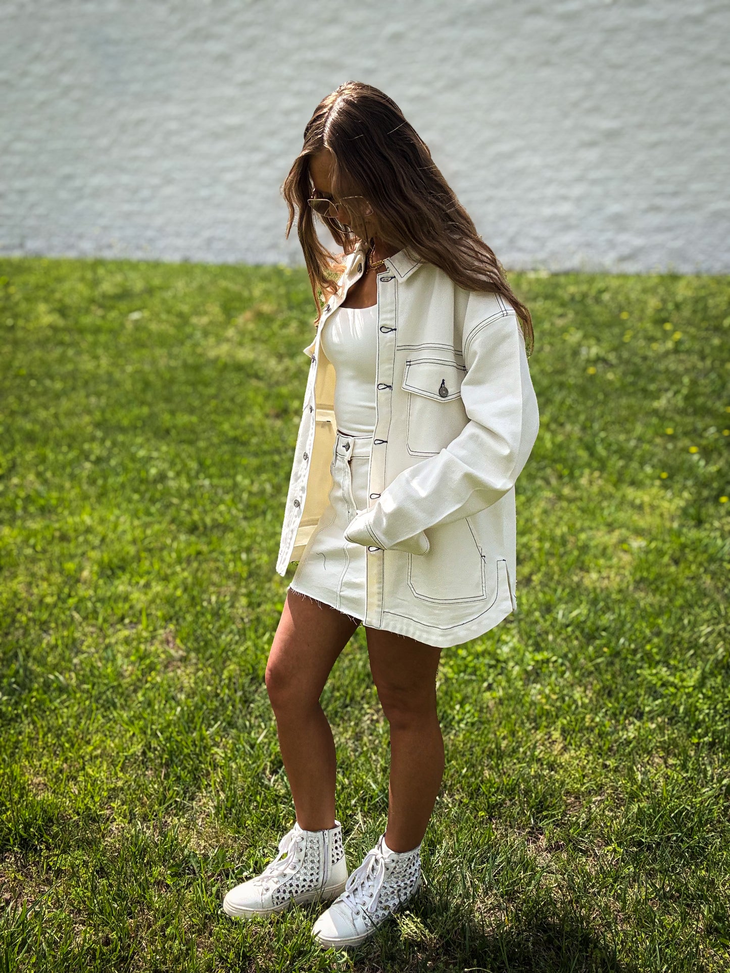 Hidden - Abbey Oversized Shacket - PEARL