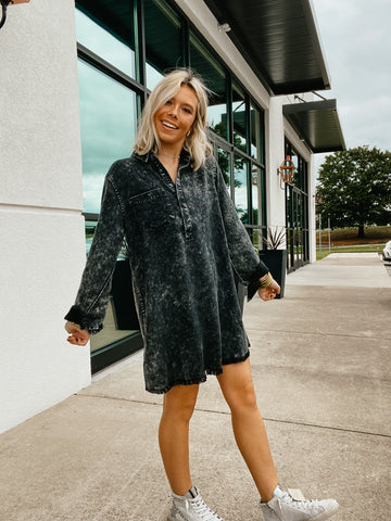 Easy Fit Mineral Wash Shirtdress