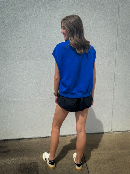 Royal Blue Skies Boxy Top