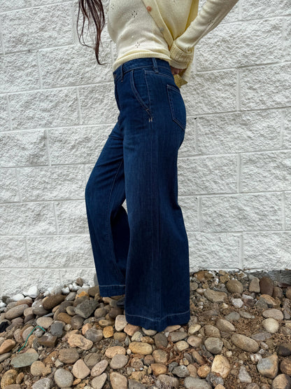 Hidden - Nori - Super Wide Leg Trouser Jean - Dark Wash