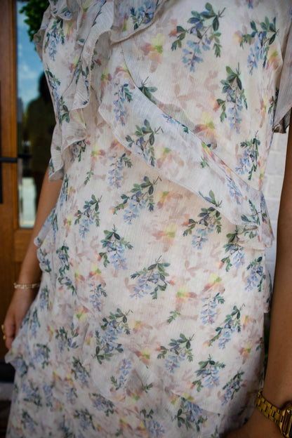 Printed Petal Tiered Maxi Dress