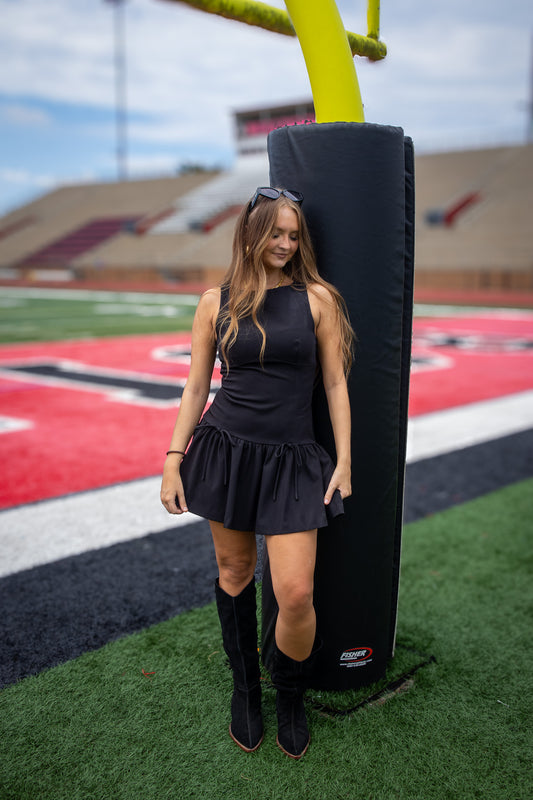 Tied in Elegance Black Mini Dress