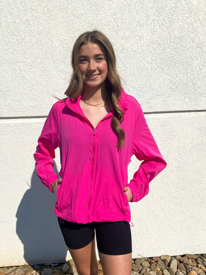 Noticed You Windbreaker Jacket - NEON PINK
