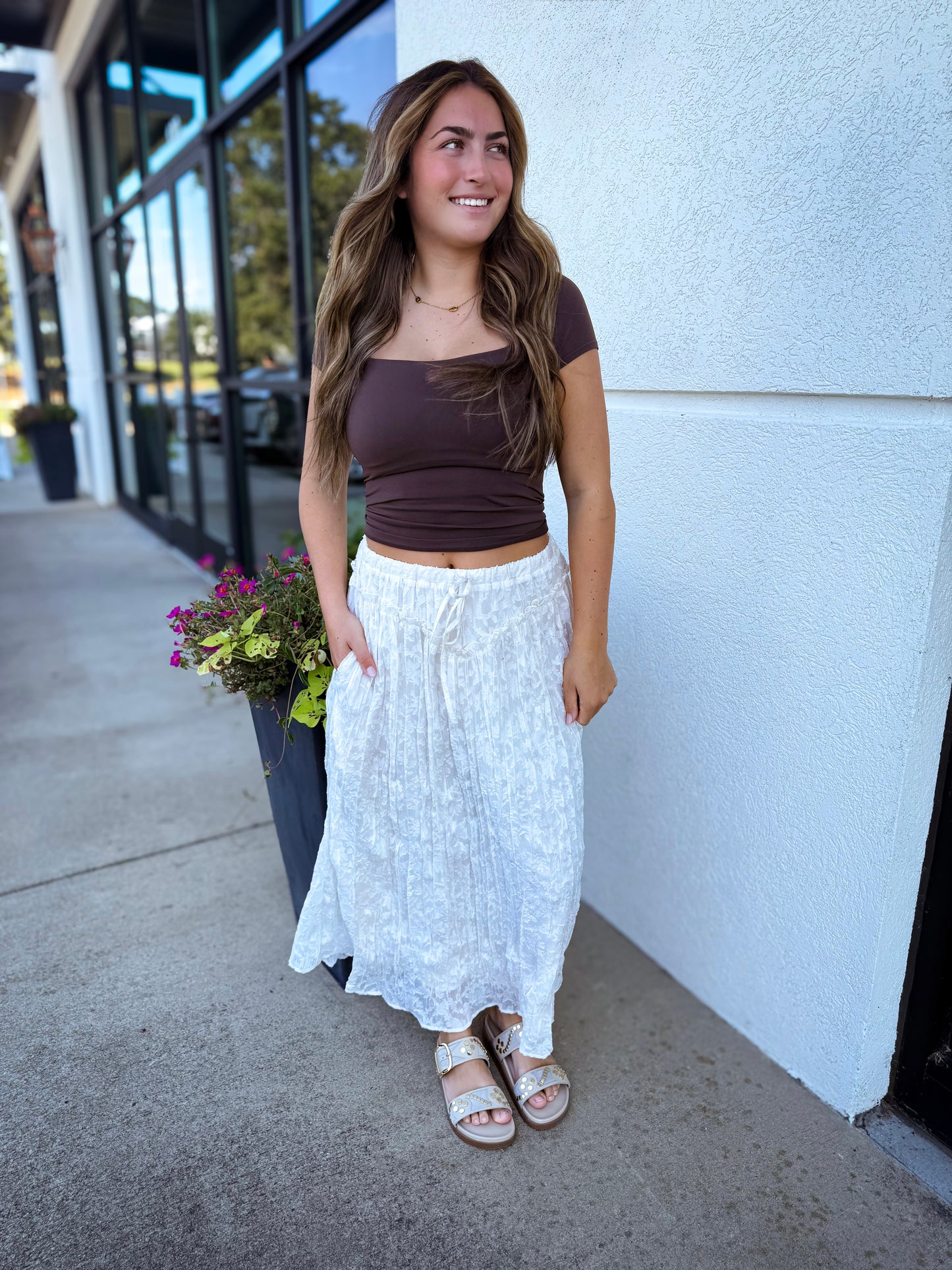 Lace Dreams Maxi Skirt - IVORY