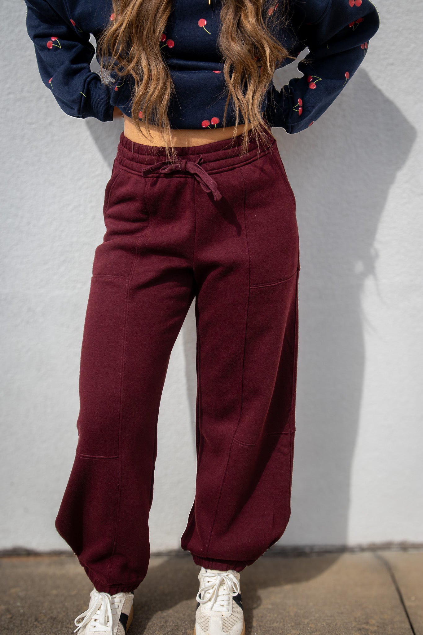 Weekend Barrel Fleece Joggers - DARK CHERRY