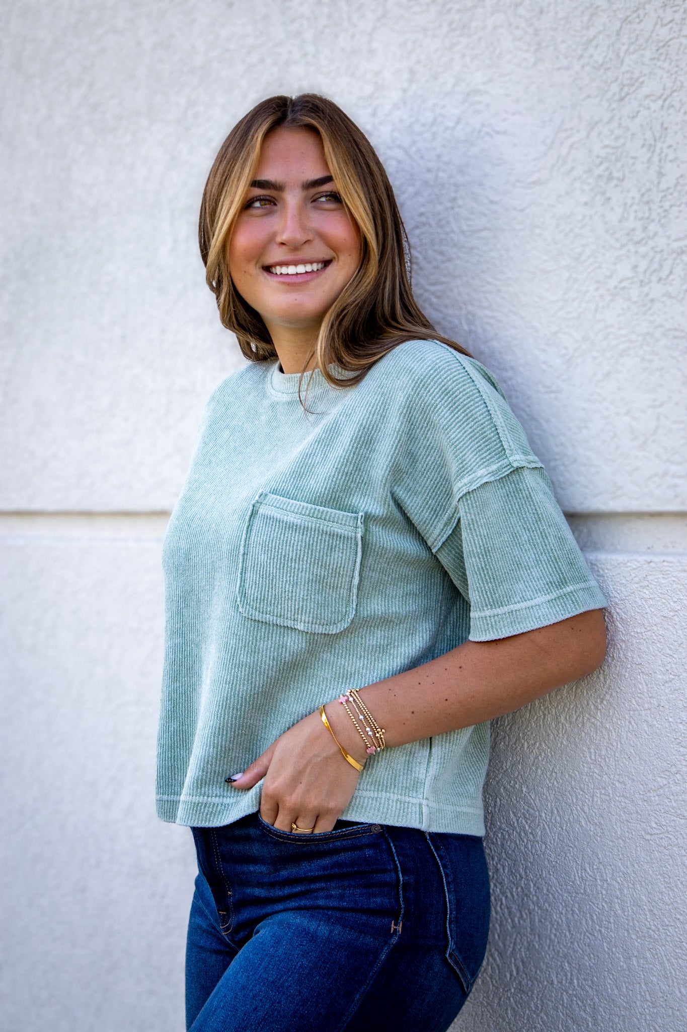 Mineral Wash Relaxed Tee - GREEN