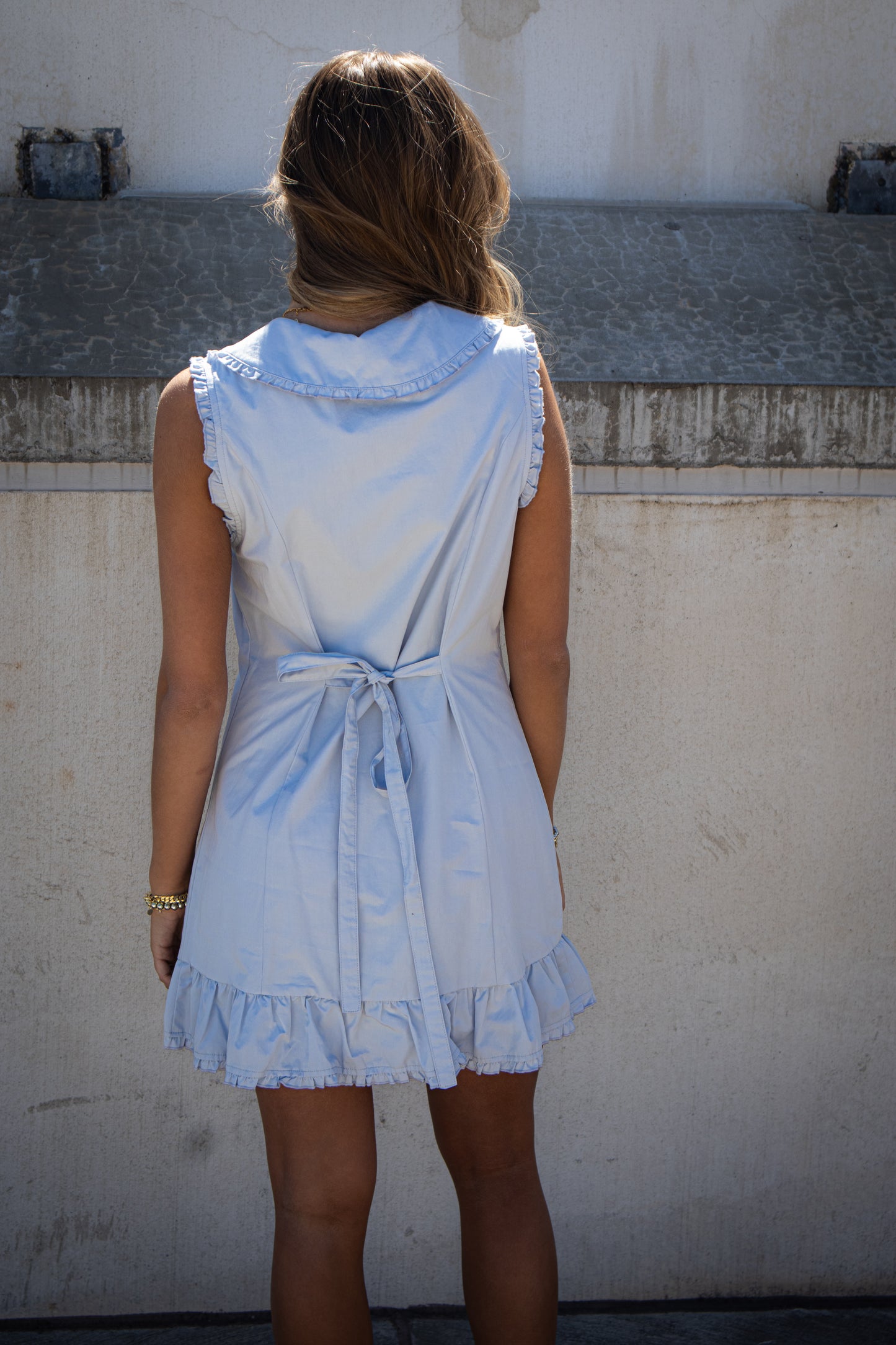 Blue Whisper Sleeveless Mini Dress