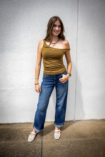 Hidden - Logan Dark Vintage Wash Mid Rise Dad Jeans
