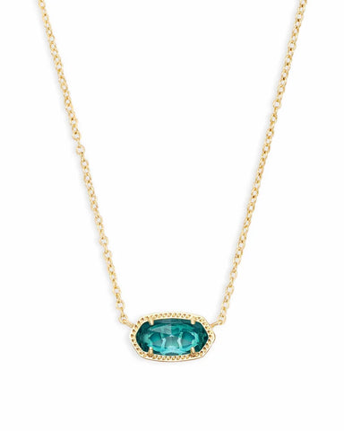 Kendra Scott - Elisa Gold Pendant Necklace - LONDON BLUE GLASS