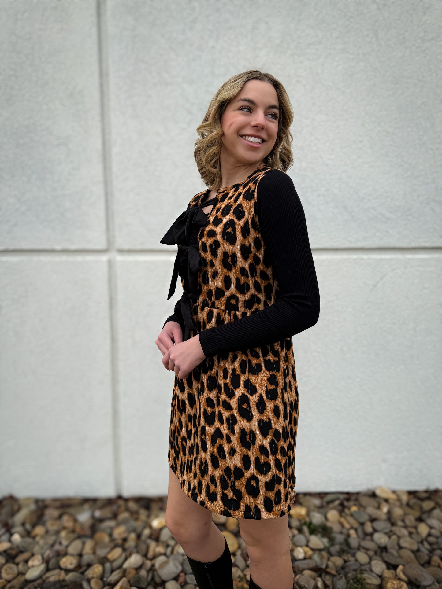 Wild at Heart Leopard Quilted Mini Dress