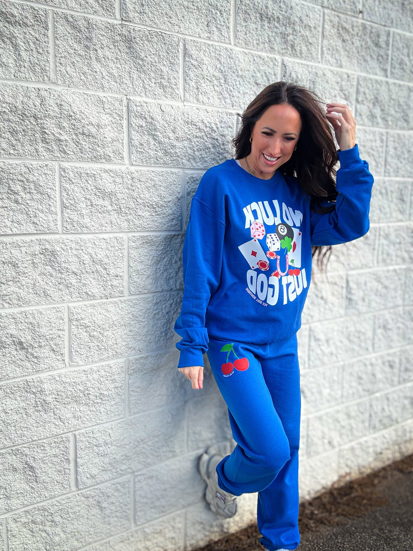 No Luck Just God Graphic Sweatshirt