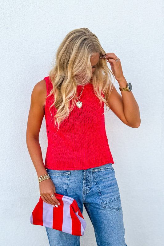 Free People - Opal Knit Tank - Sour Sweet (Red)