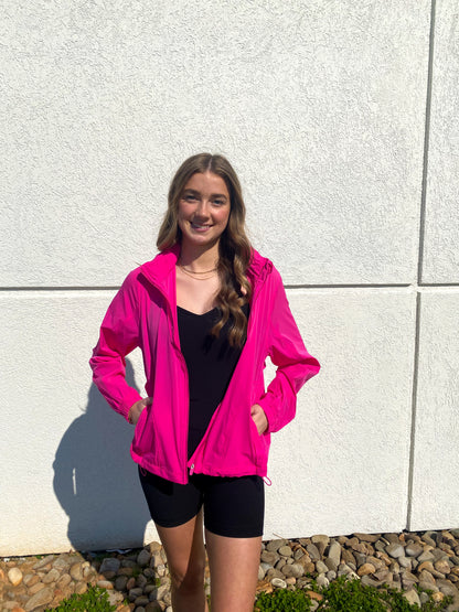 Noticed You Windbreaker Jacket - NEON PINK