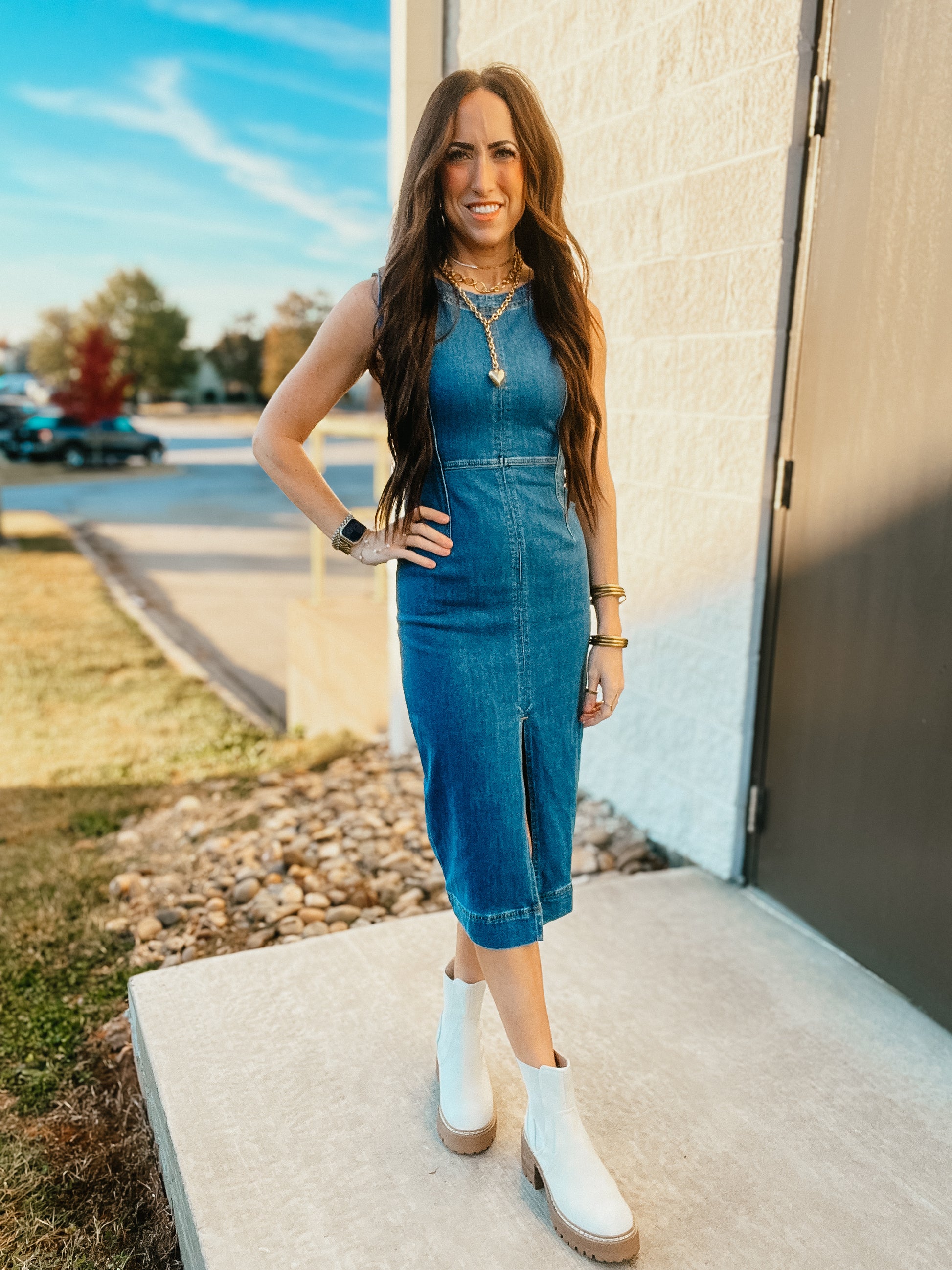 Denim Dreamer Midi Dress Yes Doll Boutique Denim Dreamer Midi Dress Yes Doll Boutique
