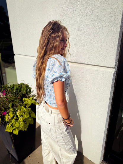 Blue Beauties Floral Blouse