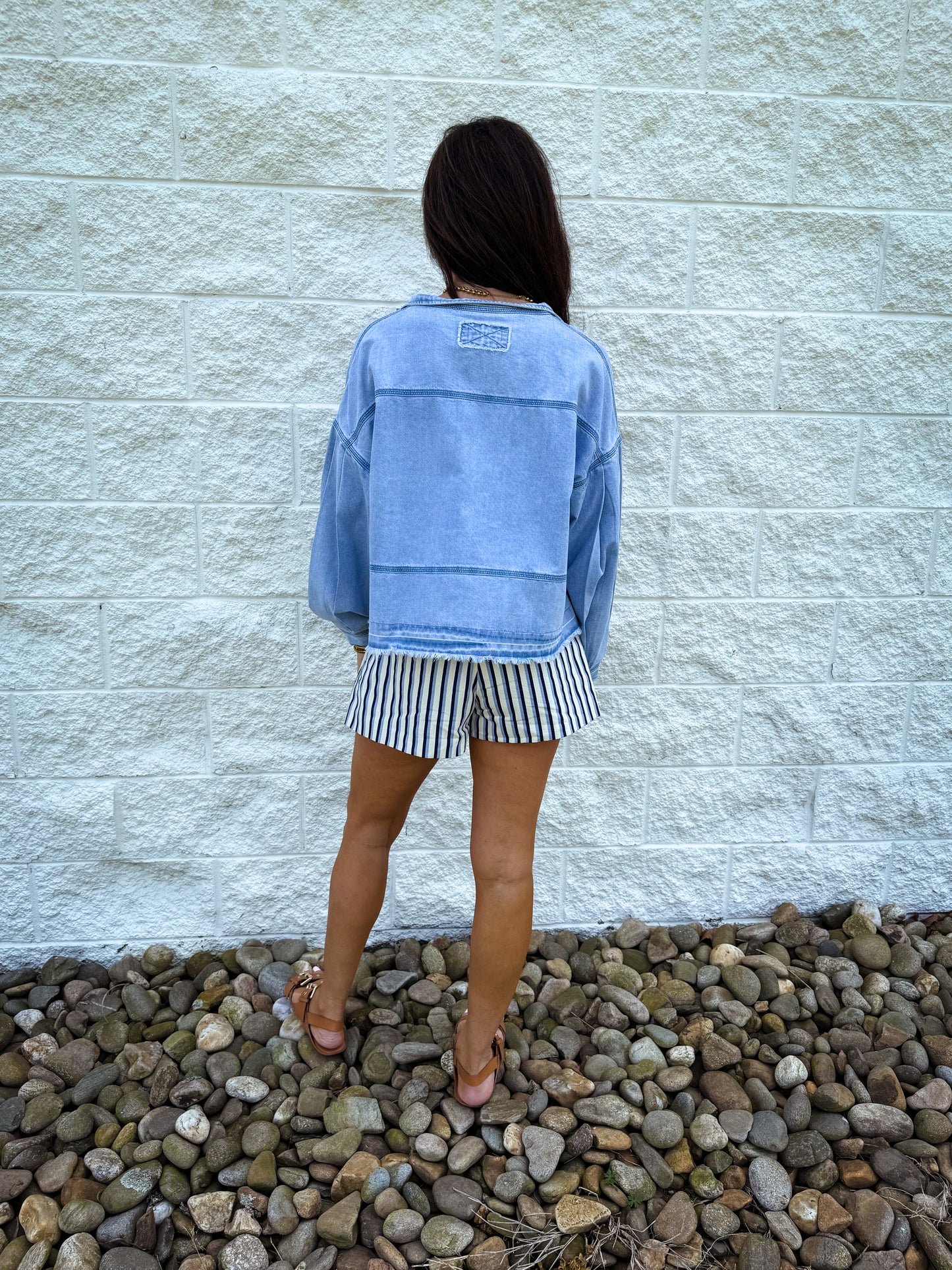 Retro Rails Stripe Shorts