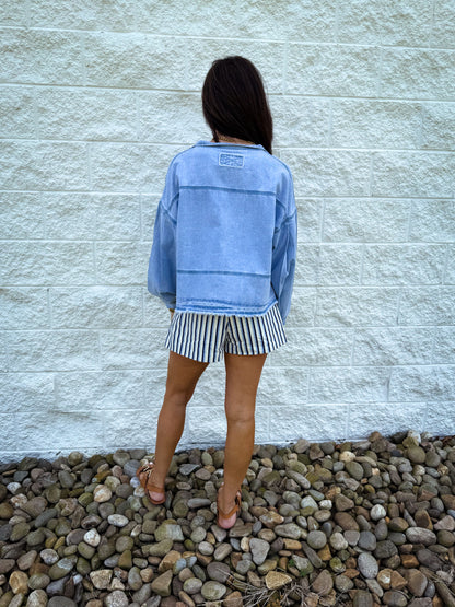 Retro Rails Stripe Shorts