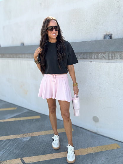 Cloud Soft Sweat Skort - SOFT PINK