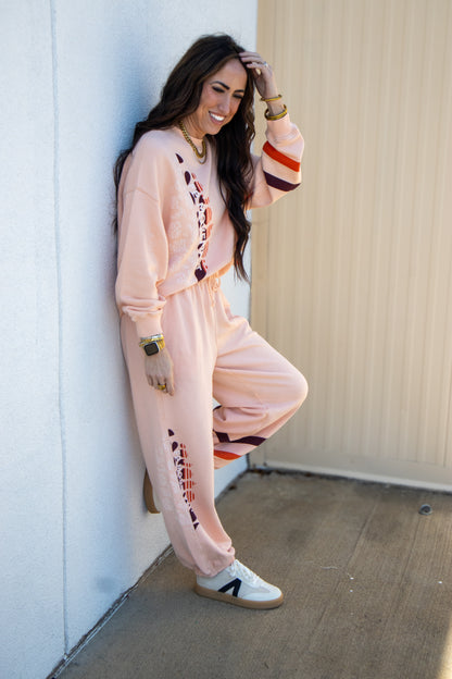 Free People - All Star Buti Logo Pullover - Pastel Peach Sport Mode